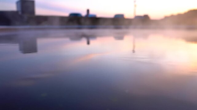 Steam Rising From Still Water at Dawn, B-Roll
