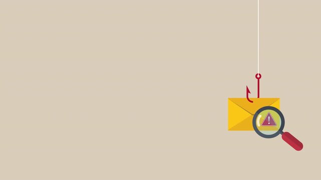 Data phishing, hacking online scam concept. Fishing by email, envelope and fishing hook.