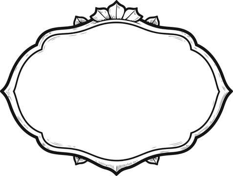 Vintage ornate frame with floral decorative elements and blank center for text or design