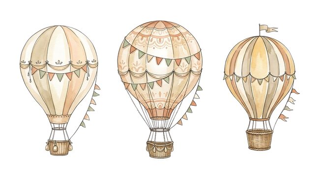 Balloons float in a set of three.