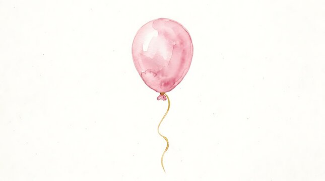 Balloon floats gently with a curly ribbon against a plain backdrop.