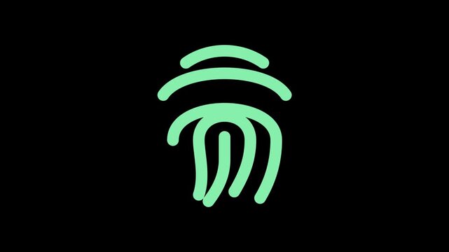 Fingerprint passkey icon pulsing animation on black background