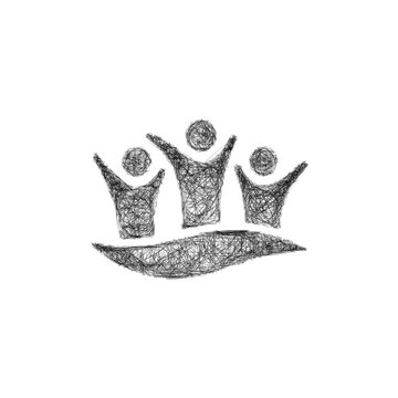 Sketch black and white microfinance institution logo design