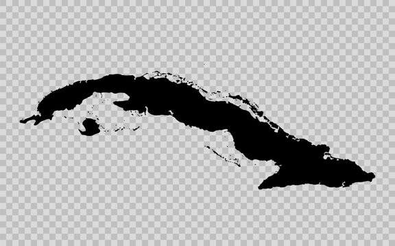 Cuba country map silhouette isolated black vector outline