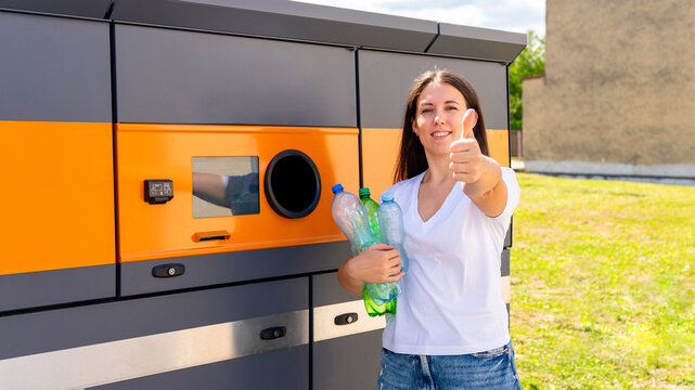 Plastic packaging return shown with positive hand gesture.