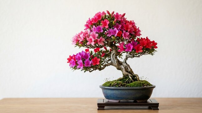 Flowering azalea bonsai