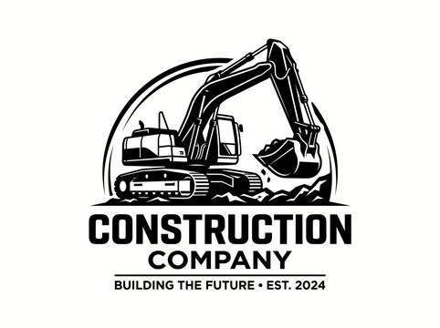 Construction Company Excavator Logo Design