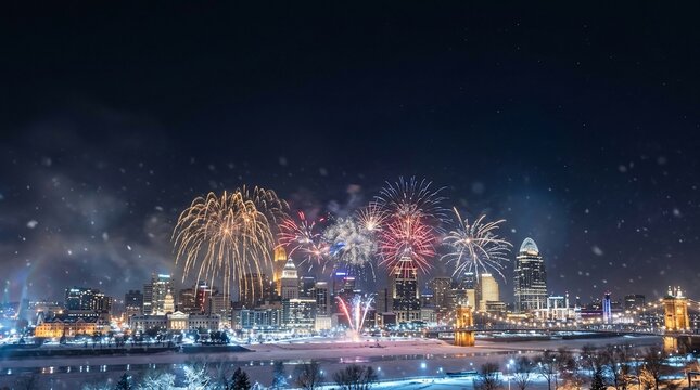 Cincinnati winter fireworks