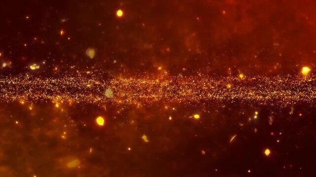 Golden Sparkling Particles Trail 4K Generative AI