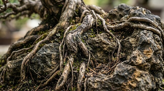 Bonsai roots intertwining