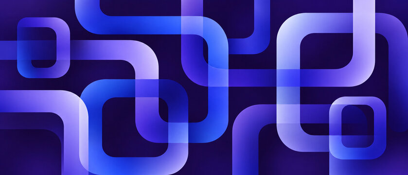 Abstract blue background with overlapping rounded square shapes