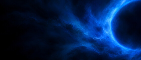 Abstract blue nebula energy swirl background with glowing light © David