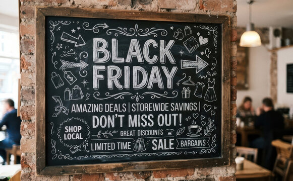 BLACK FRIDAY ardoise craie commerce soldes promotion affichage marketing boutique automne