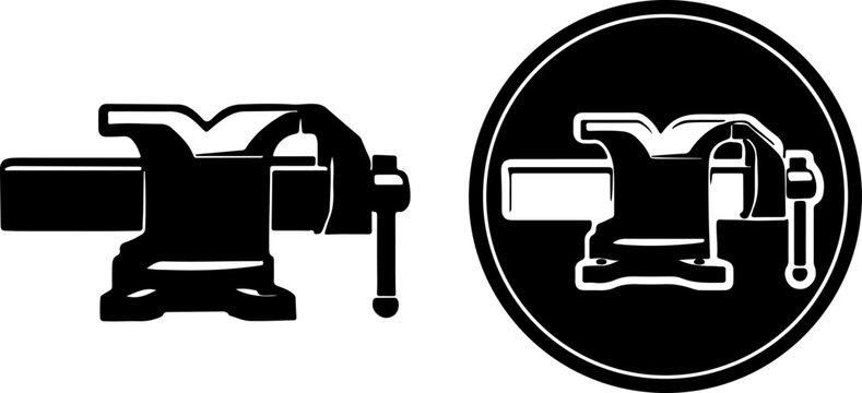 Vise clamp tool icon set flat vector illustration
