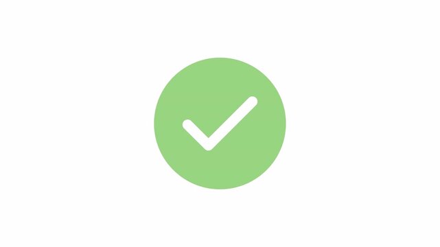 Check mark animation with transparency alpha channel