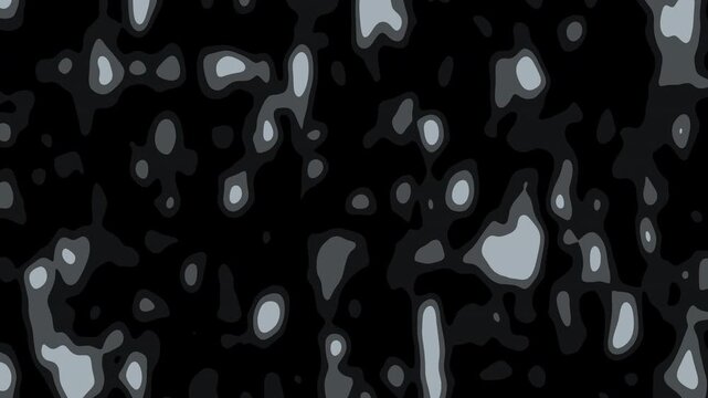 Abstract camouflage pattern morphing across a black surface