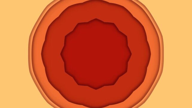 A mesmerizing circular design composed of concentric layers of varying colors and textures rotating from top to bottom