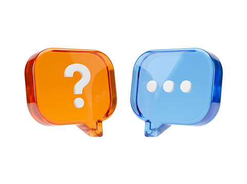 Speech bubbles question mark chat message communication 3D illustration