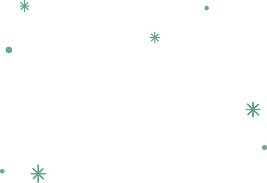 Green Snowflake Pattern on White Background