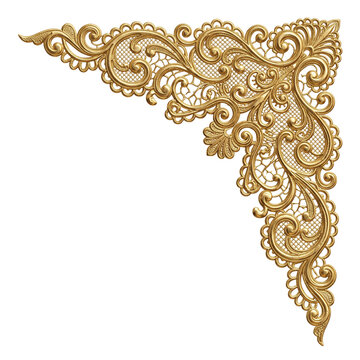Luxury golden vintage ornate baroque arch element