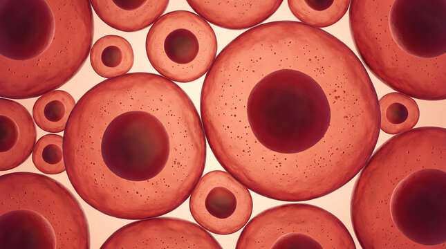 3d illustration of Embryonic stem cells under a microscope, Cellular therapy background