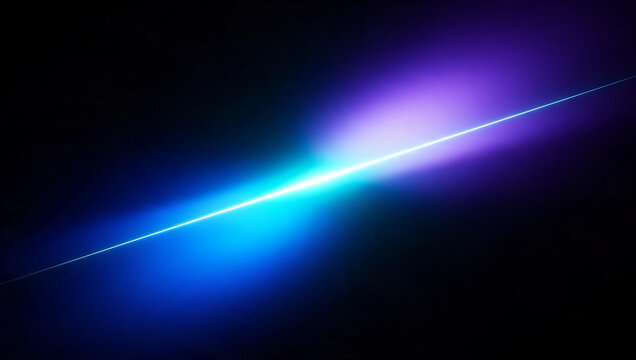 Abstract Glowing Laser Light Beam on Dark Background
