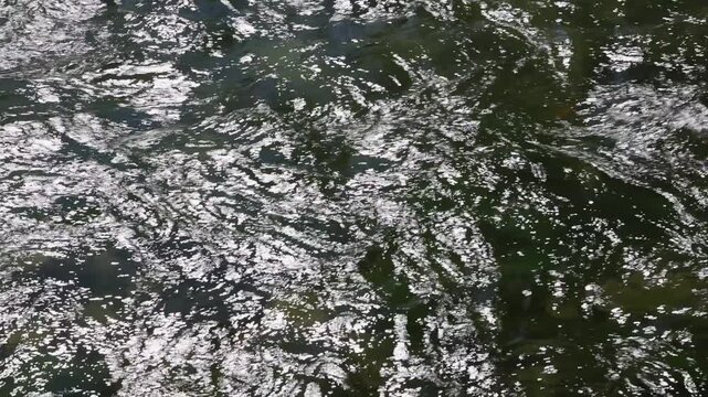 Reflection of light in flowing water, foot Enns, Steyr, Upper Austria, Austria