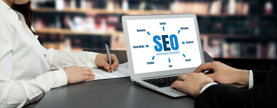 SEO search engine optimization for brisk e-commerce and online retail business showing on computer screen