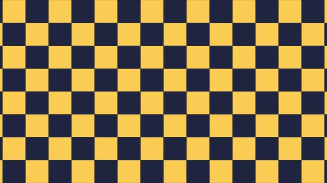 Seamless loop of a yellow and navy checkerboard pattern