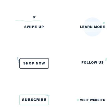 Animated Glassmorphism Organic Nature Call To Action Buttons for Social Media Subscribe Swipe Up Website