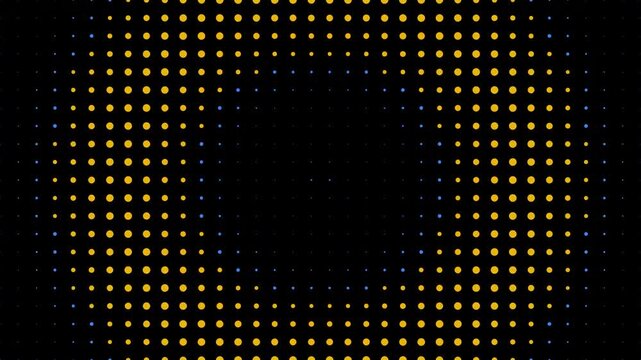 Abstract digital audio visualizer background with glowing yellow dots pattern
