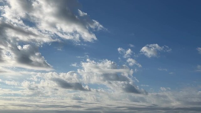 刻々と形を変え青空を流れていく白い雲
