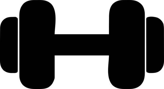 Dumbbell weight black silhouette vector icon