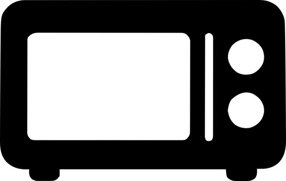 Microwave oven black silhouette vector icon