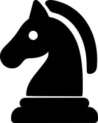 Chess knight horse head black silhouette vector icon © jieun