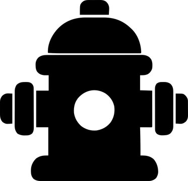 Fire hydrant front view black silhouette vector icon