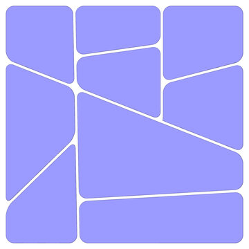 Square Lavender Blue Bento Grid Pattern With Modular Rounded Blocks