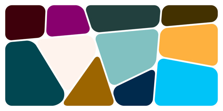 Vibrant Multicolor Bento Grid Layout With Rounded Geometric Tiles Set