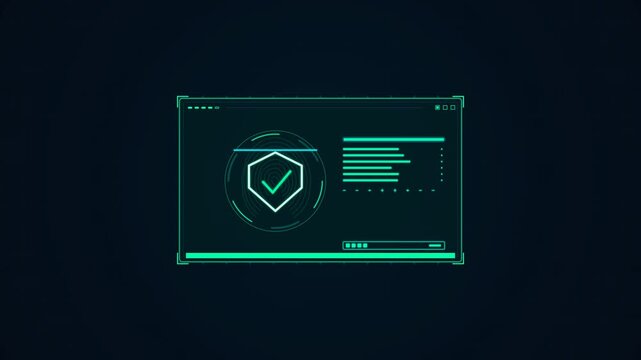 Futuristic digital fingerprint scanner interface on dark screen
