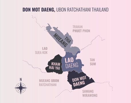 Don mot daeng Ubon Ratchathani Amp into Tambon in a minimalist colorful style