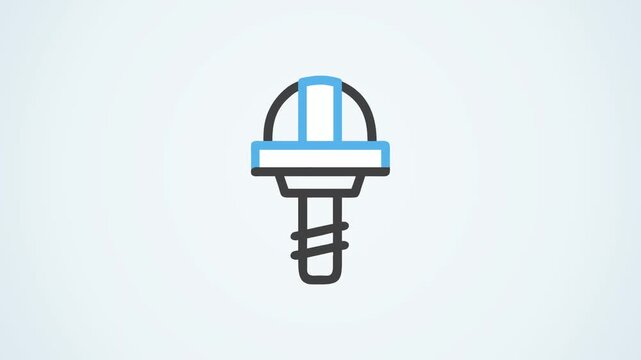 Stylized icon of a screw with a circular head