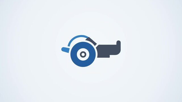 Vector illustration of concrete saw on White Background