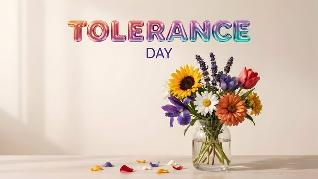 Tolerance day colorful flowers bouquet celebration