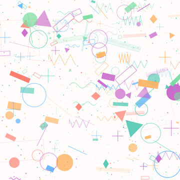 Abstract memphis pattern background vector design