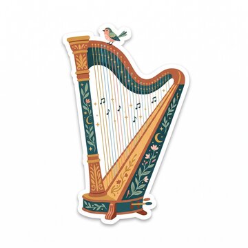 harp on white