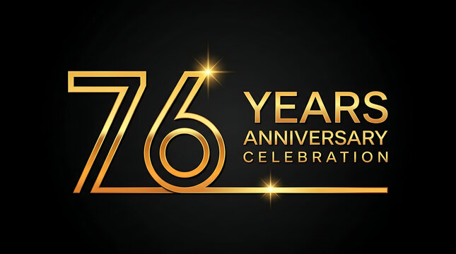 76 years anniversary celebration design