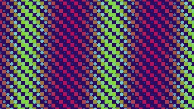 Colorful geometric pattern waving and distorting diagonally in digital motion space