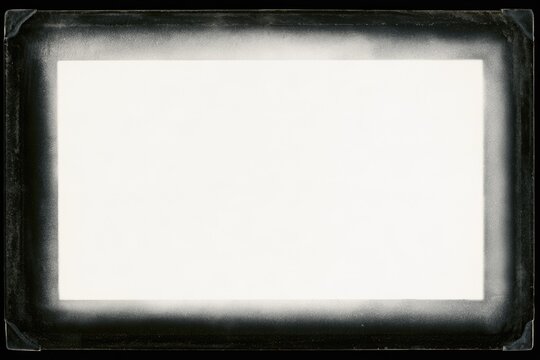 A blank, vintage-style rectangular frame with a gradient black border fading into white in the center.