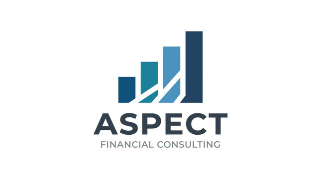 Aspect Financial Consulting Logo with Growing Bar Chart