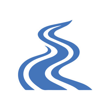 abstract vector river silhouette
